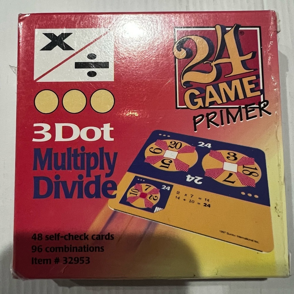 NEW 24 Game Math Primer Multiply Divide 1,2,3 Dot- Ages 8+ 48 Self Check Cards